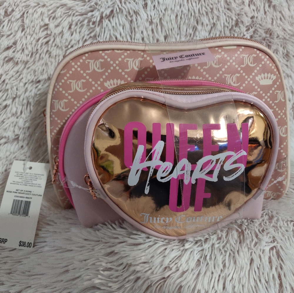 3 piece juicy couture makeup bags